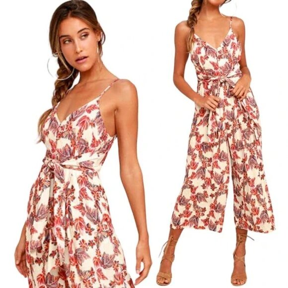 Free People Hot Tropics Wide Leg Crop Jumpsuit Size 2 - Picture 1 of 15